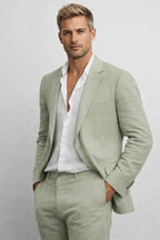Mens Slim Fit Notched Lapel Straight Leg Two Piece Suit