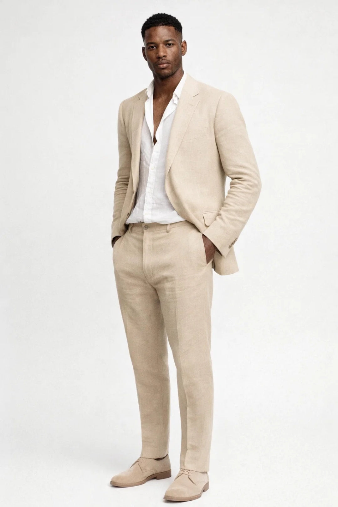 Mens Slim Fit Notched Lapel Straight Leg Two Piece Suit