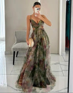 Women's Abstract Print Wrap Maxi Dress