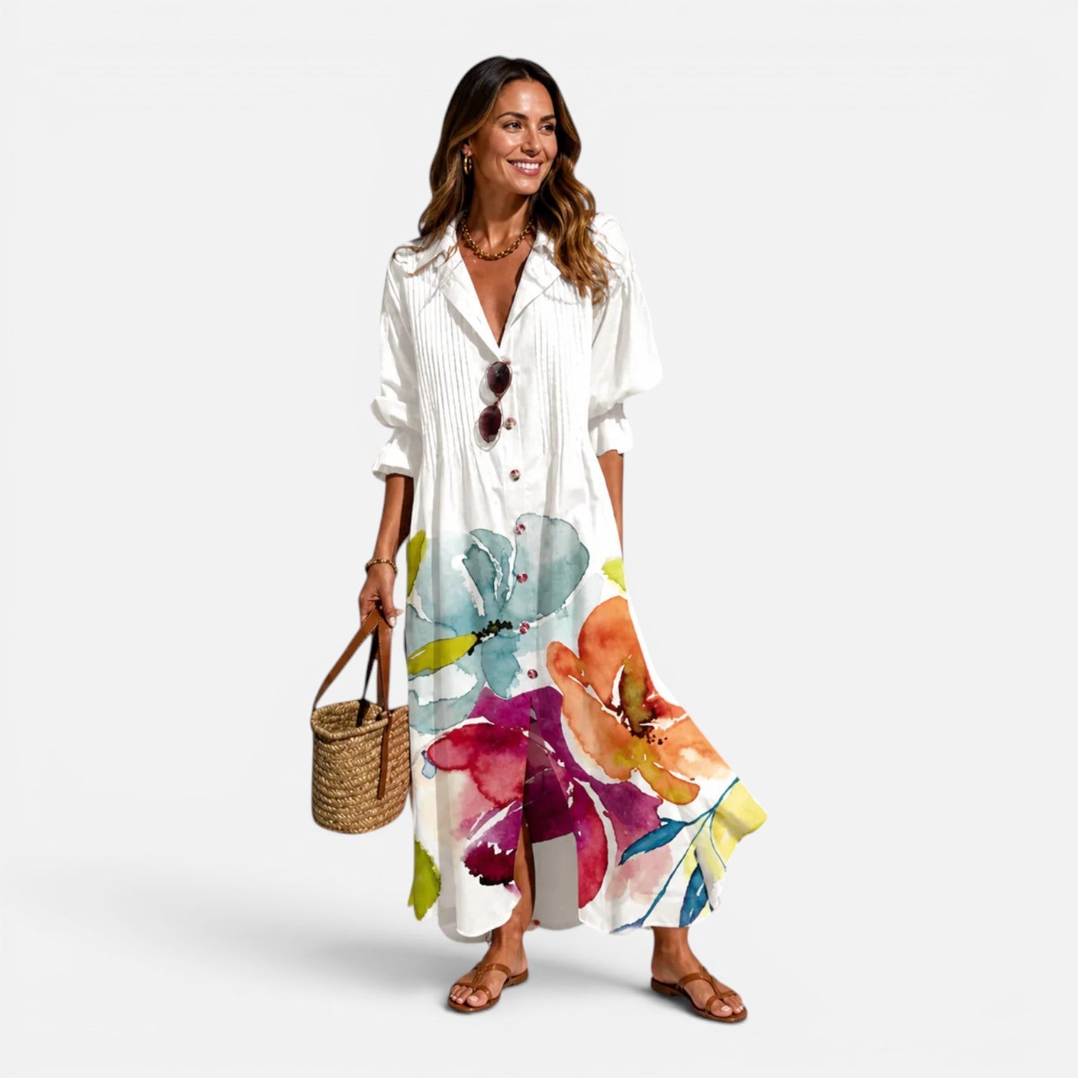Women’s Bohemian Button Maxi Dress