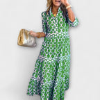 Women's Chain Link Print Midi Dress