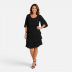 Women's Chiffon Layered Knee Length Dress