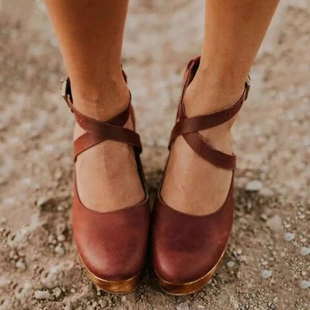 Women’s Closed Toe Wedge Sandals with Ankle Strap