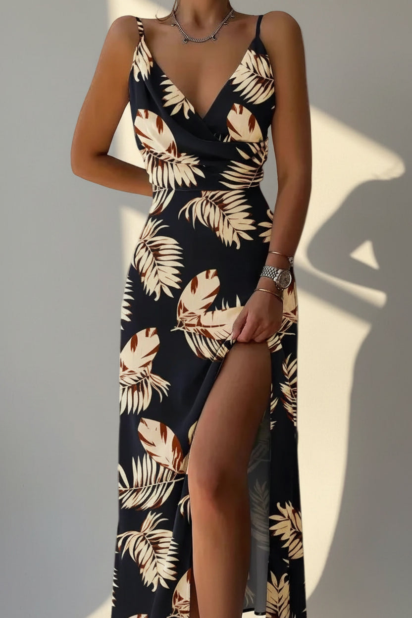 Women’s Cowl Neck Dress with Side Slit