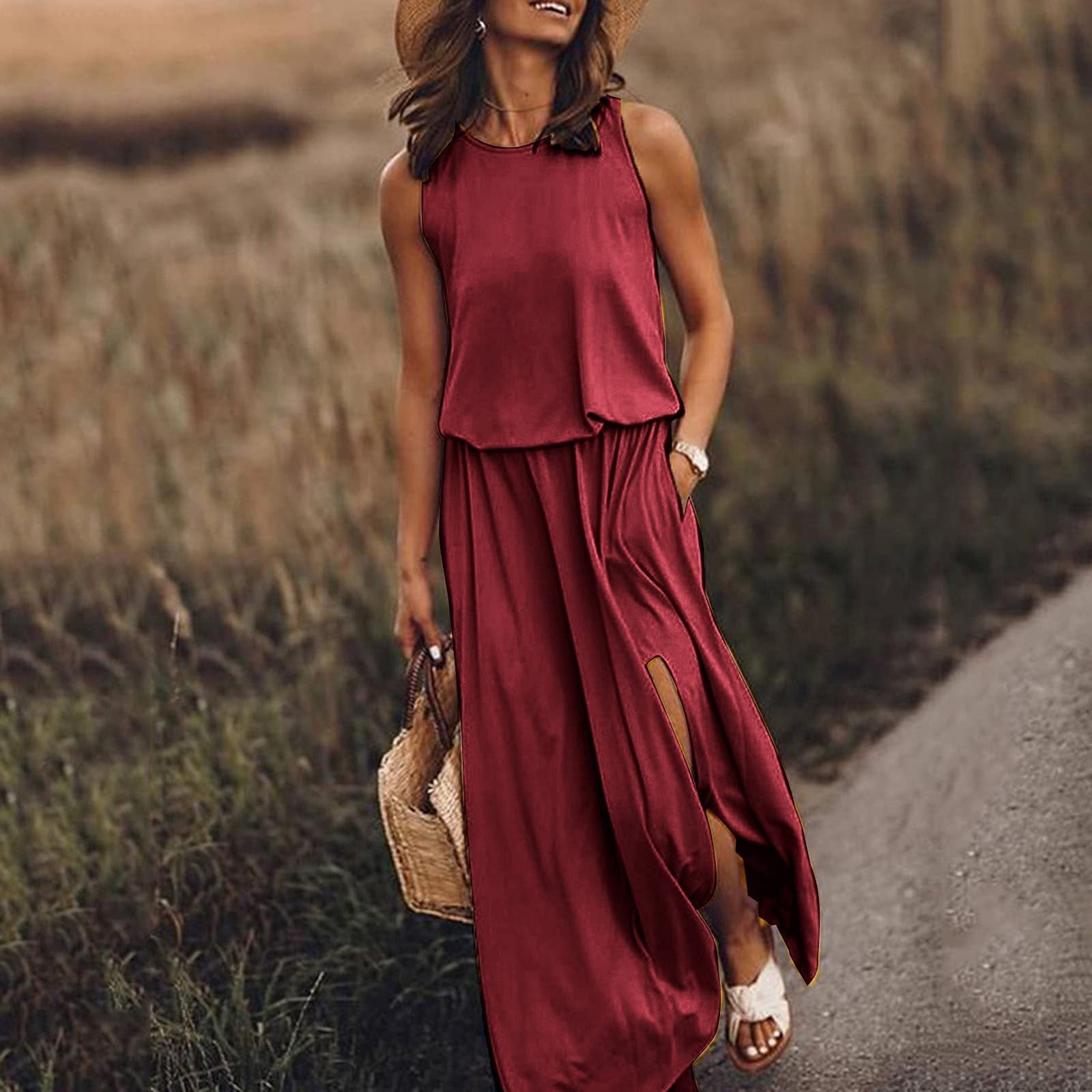 Relaxed Sleeveless Maxi Dress