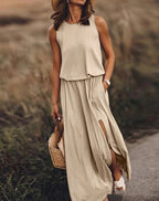Relaxed Sleeveless Maxi Dress