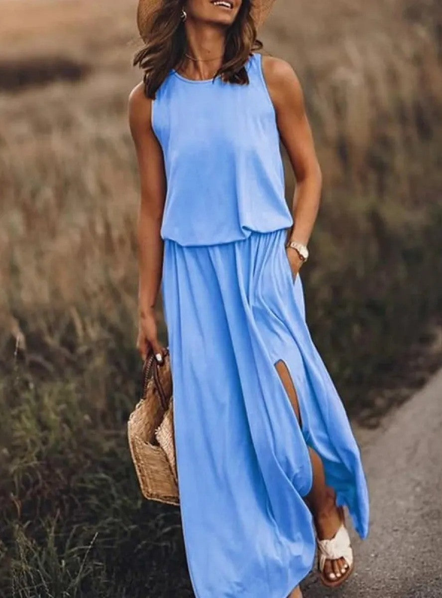 Relaxed Sleeveless Maxi Dress
