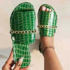 Women’s Croc Embossed Strap Sandals