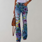 Women’s Flare Leg Pants with Floral Graphics