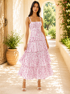 Women’s Floral Print Tiered Maxi Dress
