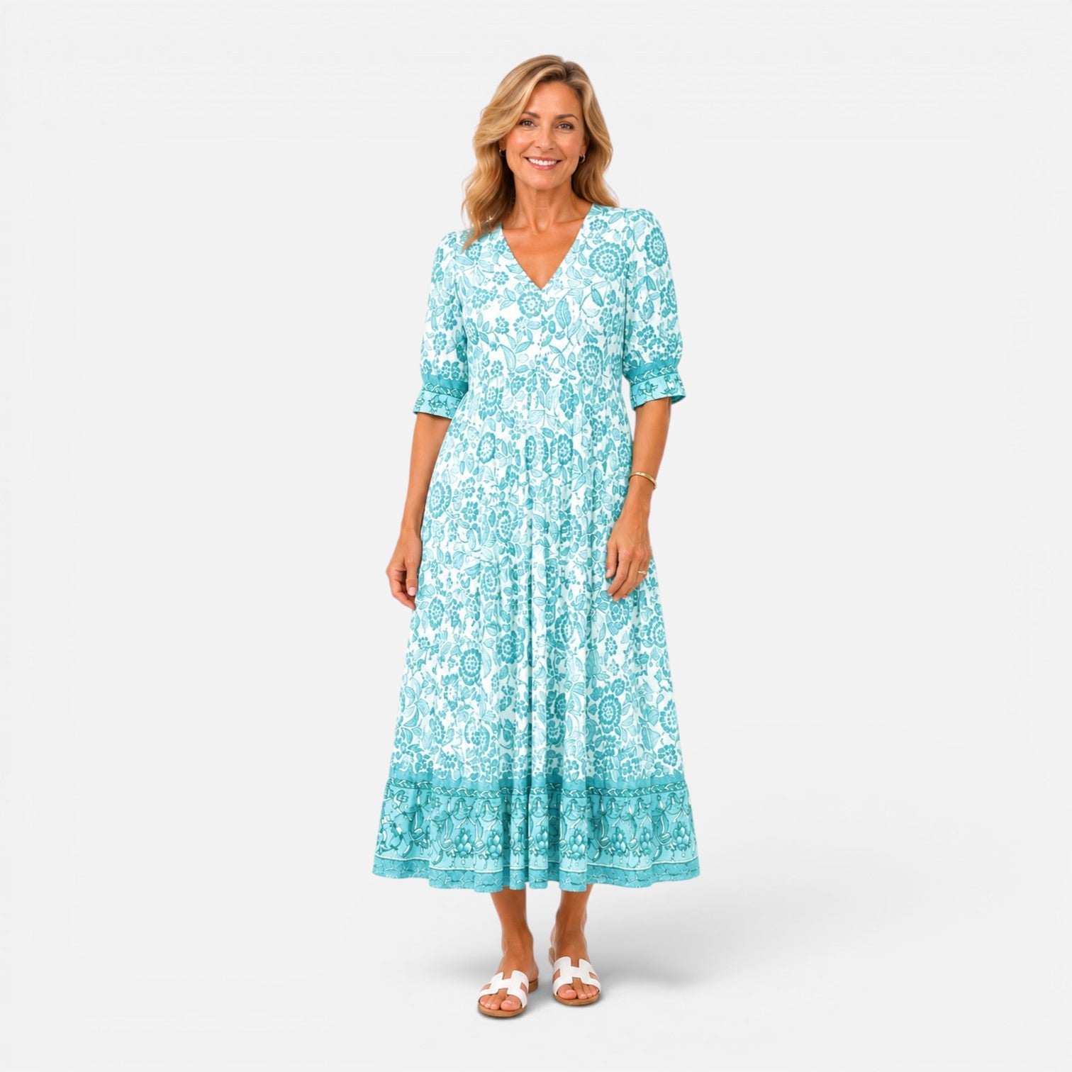 Women's Floral V-Neck Summer Sundress