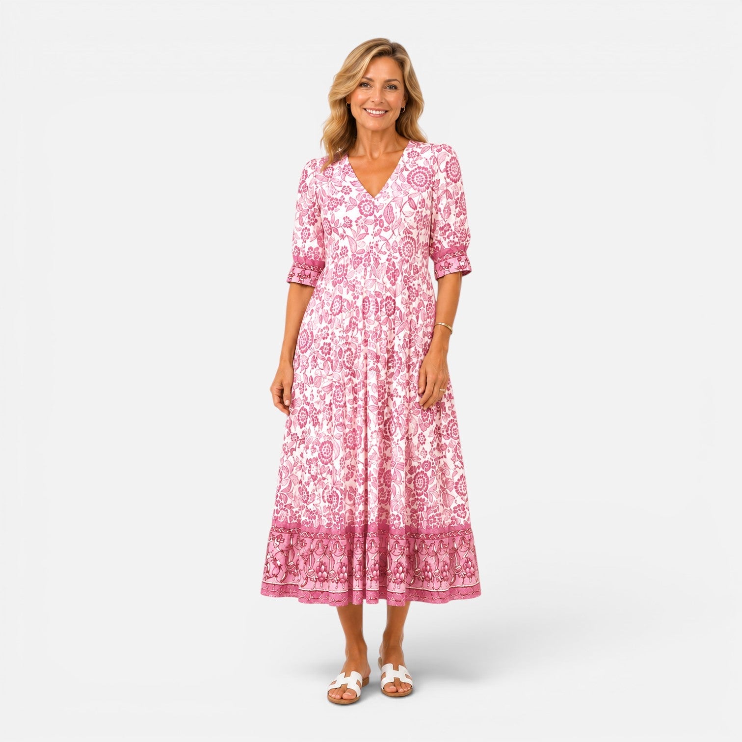 Women's Floral V-Neck Summer Sundress