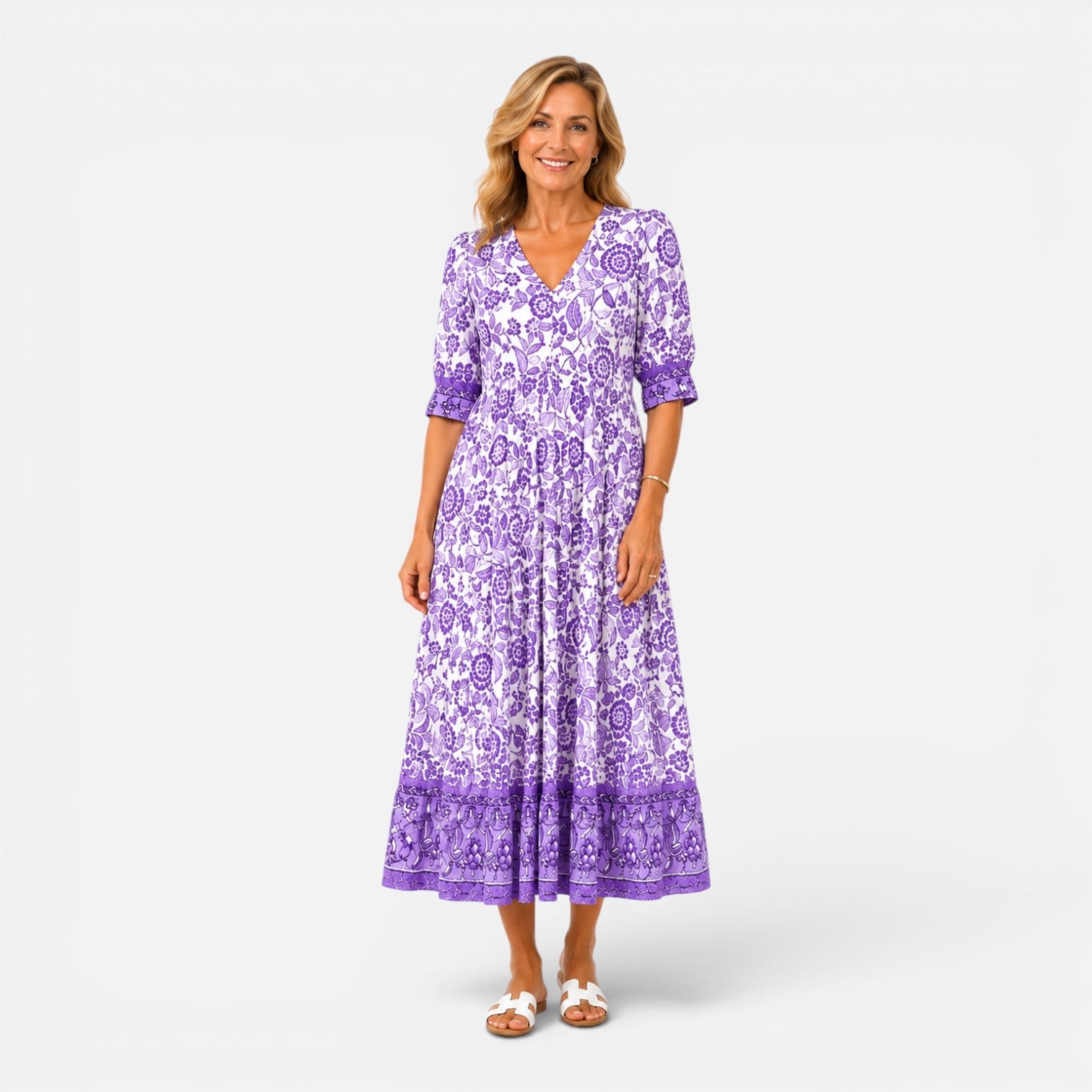 Women's Floral V-Neck Summer Sundress