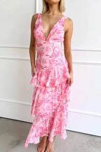 Women’s Floral Ruffled Maxi Dress