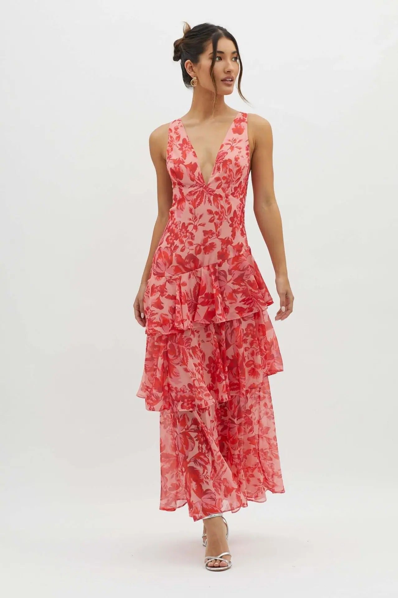 Women’s Floral Ruffled Maxi Dress