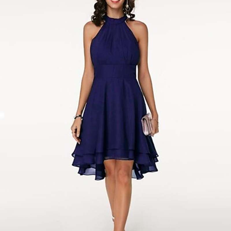 Women’s Halter Neck Sleeveless A-Line Mini Dress
