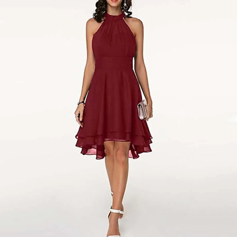 Women’s Halter Neck Sleeveless A-Line Mini Dress