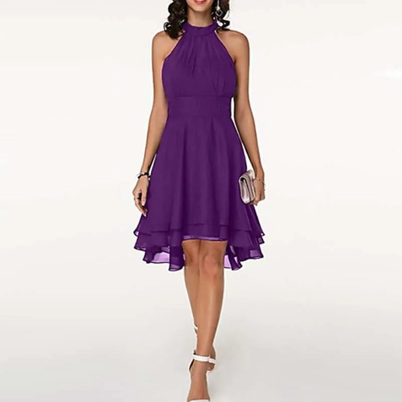 Women’s Halter Neck Sleeveless A-Line Mini Dress