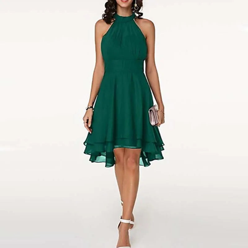 Women’s Halter Neck Sleeveless A-Line Mini Dress