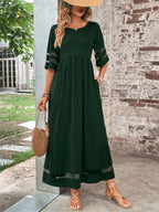 Women's Midi Dress with Sheer Panel Details
