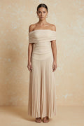 Women’s Off Shoulder Pleated Maxi Dress