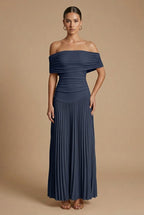 Women’s Off Shoulder Pleated Maxi Dress
