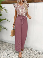Women’s Paisley Blouse and Wide Leg Pants Set