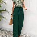 Women’s Paisley Blouse and Wide Leg Pants Set