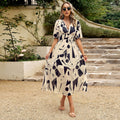 Women's Puff Sleeve Midi Dress with Square Neckline