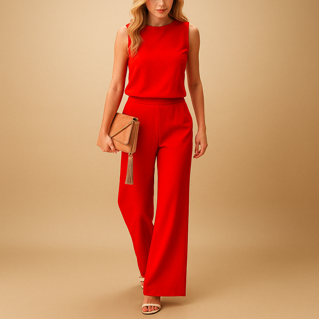 Women’s Round Neck Wide Leg Jumpsuit