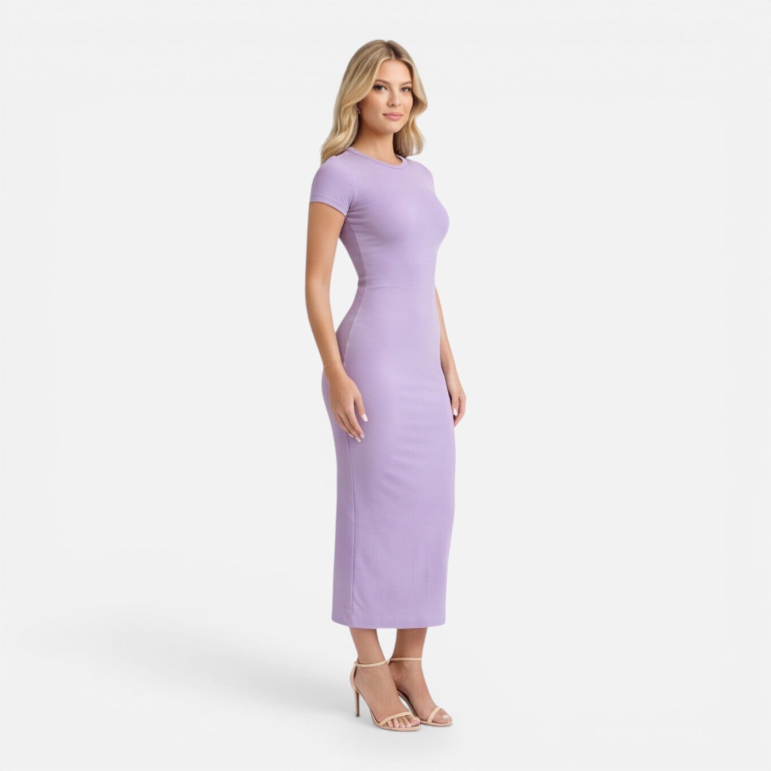 Women’s Short Sleeve Slim Fit Midi Dress