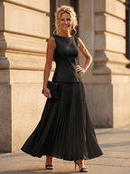 Women’s Sleeveless Top and Pleated Maxi Skirt Set