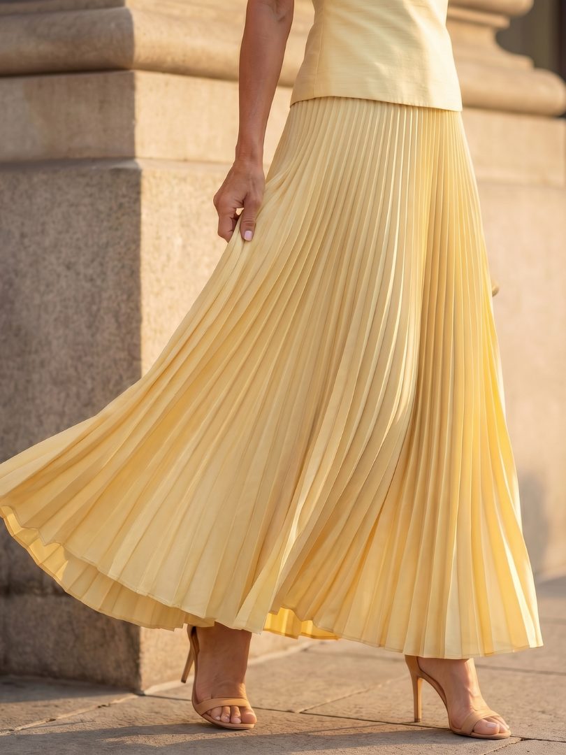 Women’s Sleeveless Top and Pleated Maxi Skirt Set