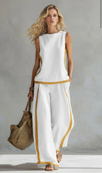 Women’s Sleeveless Top and Wide Leg Pants Set