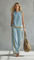 Women’s Sleeveless Top and Wide Leg Pants Set