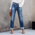 Women’s Straight Leg Pants with Asymmetrical Waistband