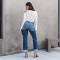 Women’s Straight Leg Pants with Asymmetrical Waistband