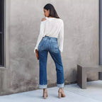 Women’s Straight Leg Pants with Asymmetrical Waistband