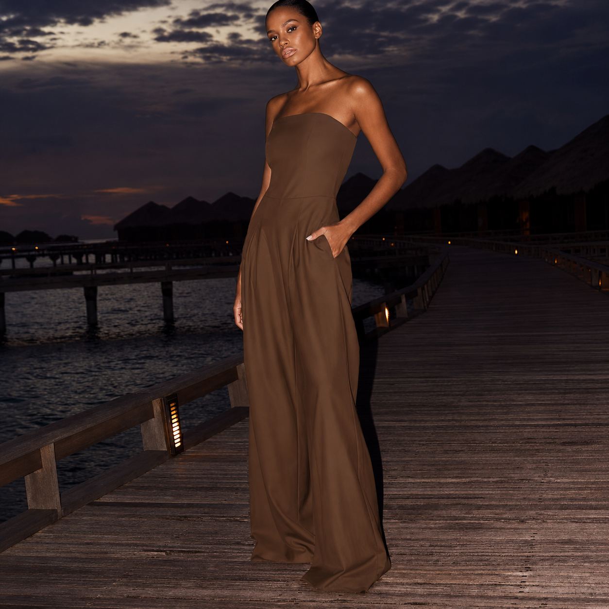 Women’s Strapless Wide-Leg Jumpsuit