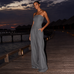 Women’s Strapless Wide-Leg Jumpsuit