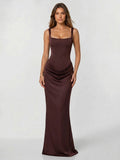 Womens Backless Bodycon Maxi Dress in Stretch Fabric