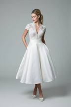 Women’s Structured Waist Pleated Midi Dress