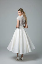 Women’s Structured Waist Pleated Midi Dress