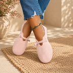 Women's Suede Slip-On Loafers with Bow Detail