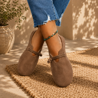 Women's Suede Slip-On Loafers with Bow Detail