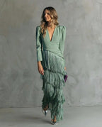 Women’s Textured Fringe Maxi Dress