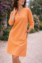 Women’s V-Neck Three Quarter Sleeve Mini Dress